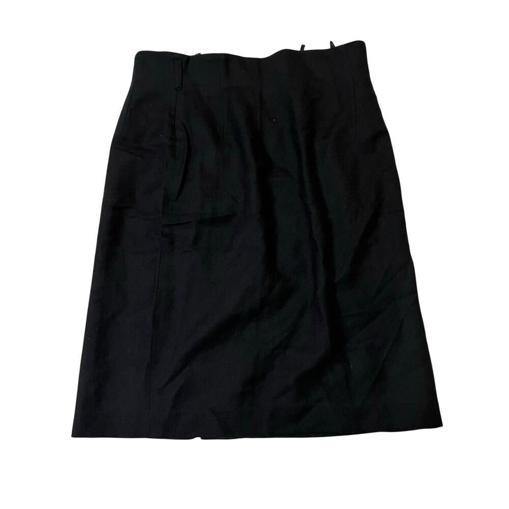 Vintage Giorgio Sant'Angelo Wool Skirt Black Size 14 High Waist Classic